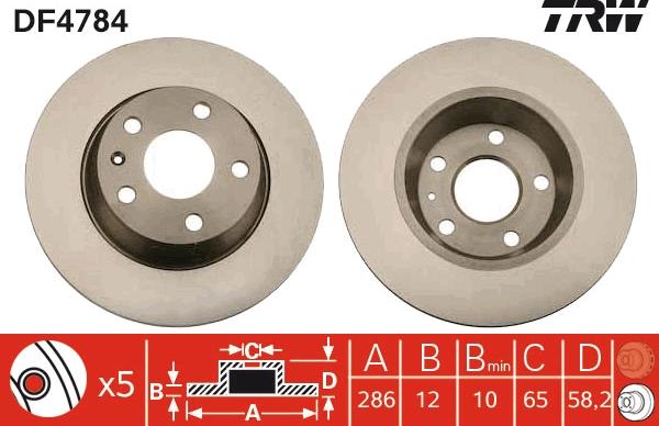 TRW DF4784 - Bremsscheibe www.parts5.com