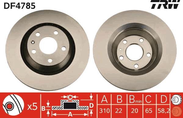 TRW DF4785 - Bremsscheibe www.parts5.com