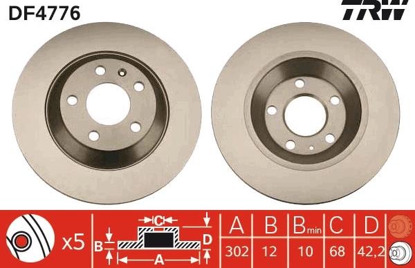 TRW DF4776 - Disc frana www.parts5.com