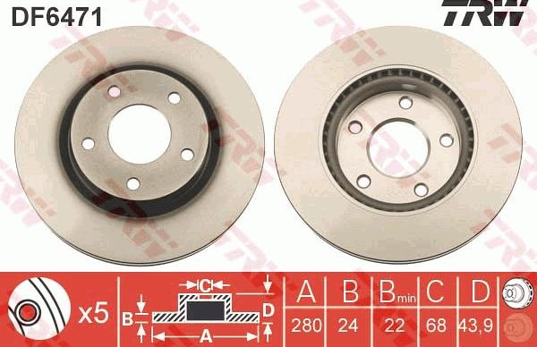 TRW DF6471 - Тормозной диск www.parts5.com