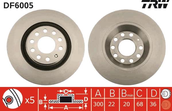 TRW DF6005 - Brake Disc www.parts5.com