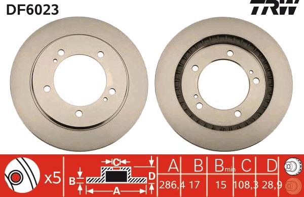 TRW DF6023 - Brake Disc www.parts5.com