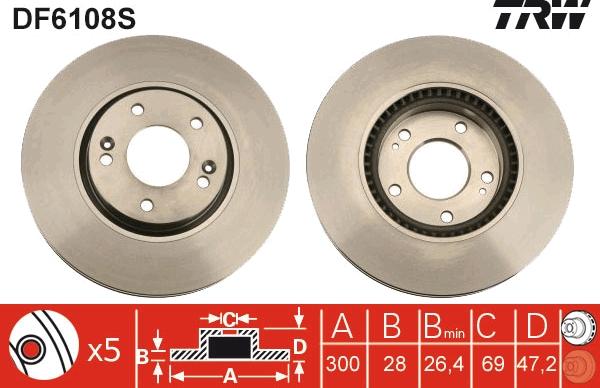 TRW DF6108S - Disc frana www.parts5.com