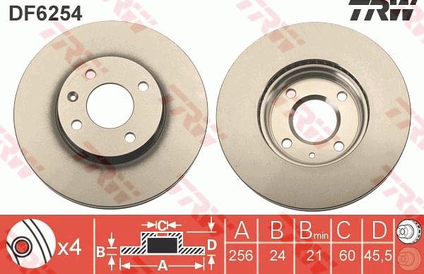 TRW DF6254 - Disc frana www.parts5.com