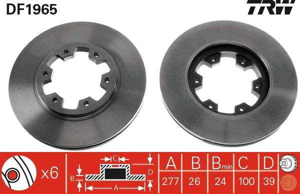 TRW DF1965 - Disc frana www.parts5.com