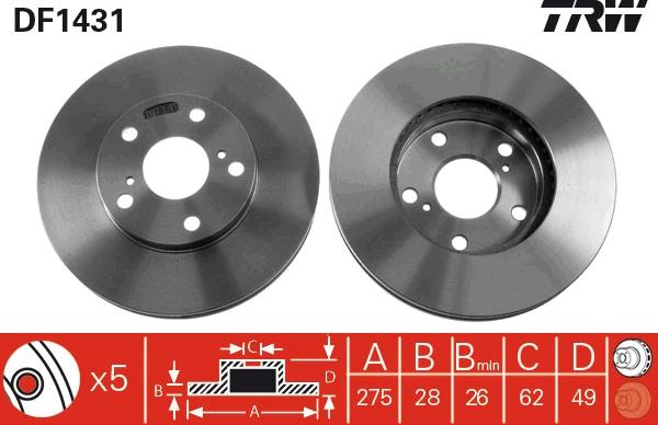 TRW DF1431 - Brake Disc www.parts5.com