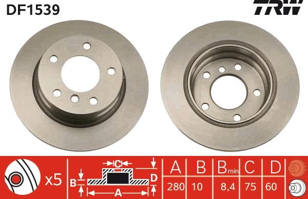 TRW DF1539 - Disc frana www.parts5.com