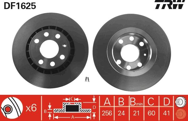 TRW DF1625 - Kočioni disk www.parts5.com