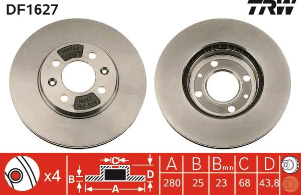 TRW DF1627 - Brake Disc www.parts5.com