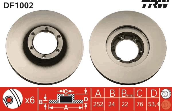 TRW DF1002 - Тормозной диск www.parts5.com