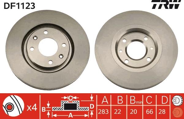 TRW DF1123 - Disc frana www.parts5.com