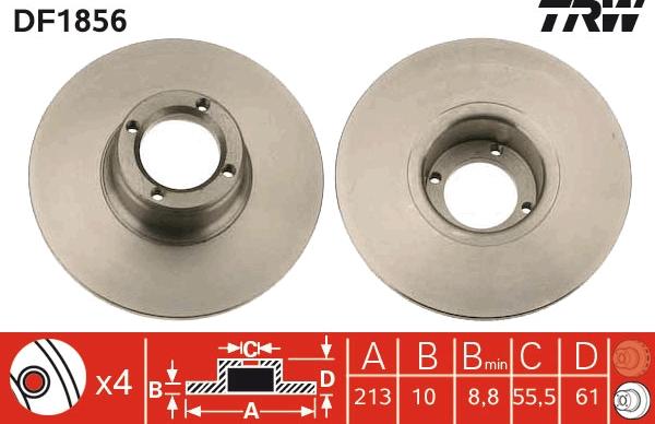 TRW DF1856 - Disco de freno www.parts5.com