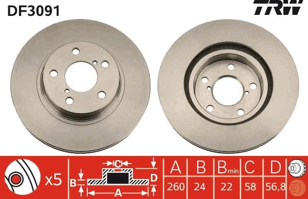 TRW DF3091 - Disc frana www.parts5.com