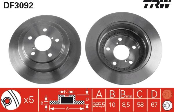 TRW DF3092 - Fren diski www.parts5.com