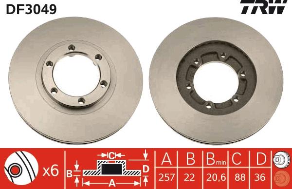 TRW DF3049 - Disc frana www.parts5.com