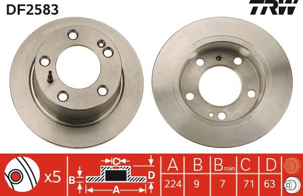 TRW DF2583 - Brake Disc www.parts5.com