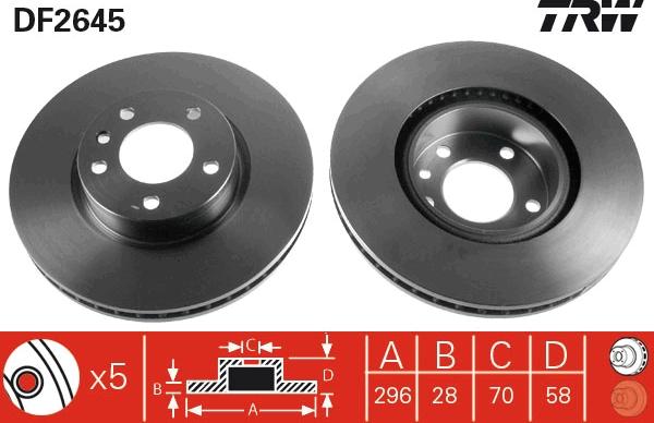 TRW DF2645 - Kočni disk www.parts5.com