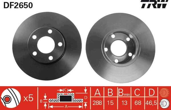 TRW DF2650 - Disc frana www.parts5.com