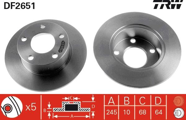 TRW DF2651 - Fren diski www.parts5.com