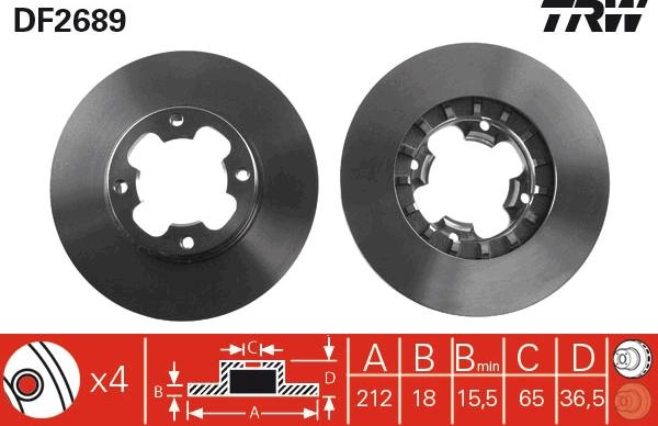 TRW DF2689 - Δισκόπλακα www.parts5.com