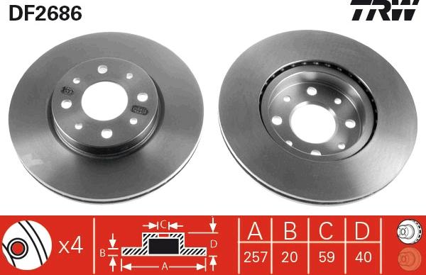 TRW DF2686 - Disc frana www.parts5.com