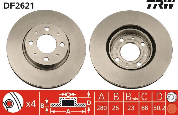 TRW DF2621 - Brake Disc www.parts5.com