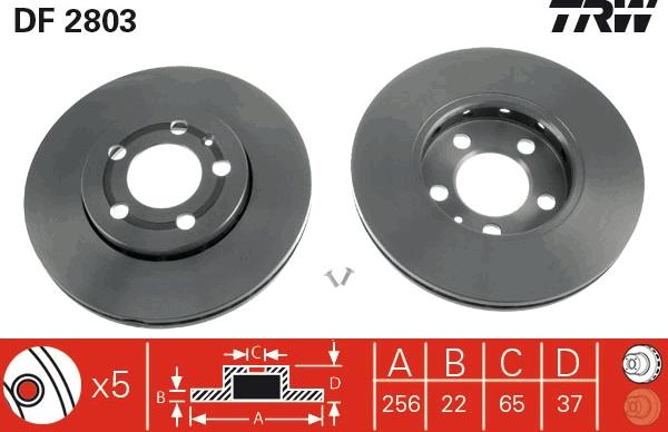 TRW DF2803 - Kočioni disk www.parts5.com