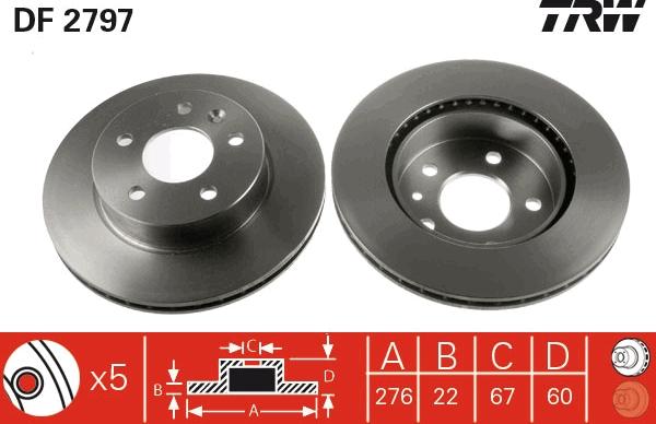 TRW DF2797 - Brake Disc www.parts5.com