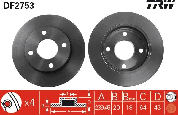 TRW DF2753 - Тормозной диск www.parts5.com