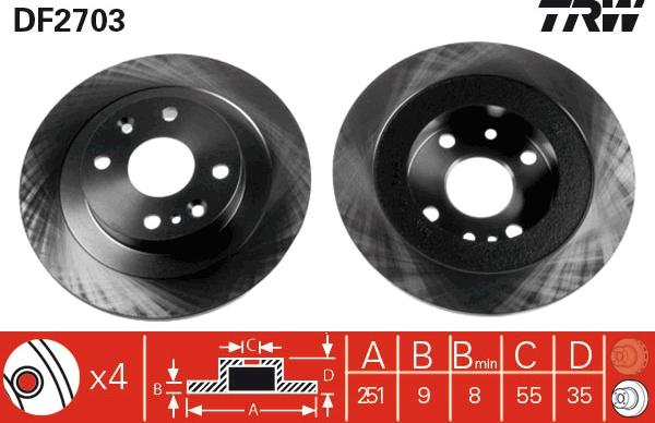 TRW DF2703 - Brake Disc www.parts5.com