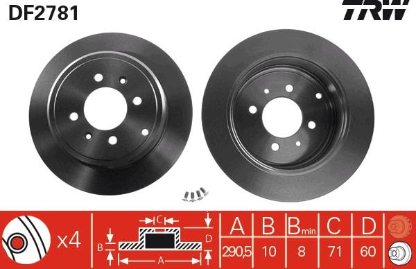 TRW DF2781 - Disque de frein www.parts5.com