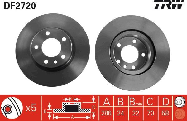 TRW DF2720 - Zavorni kolut www.parts5.com