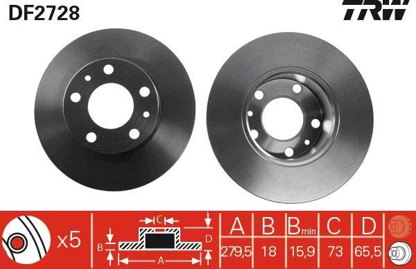 TRW DF2728 - Fren diski www.parts5.com