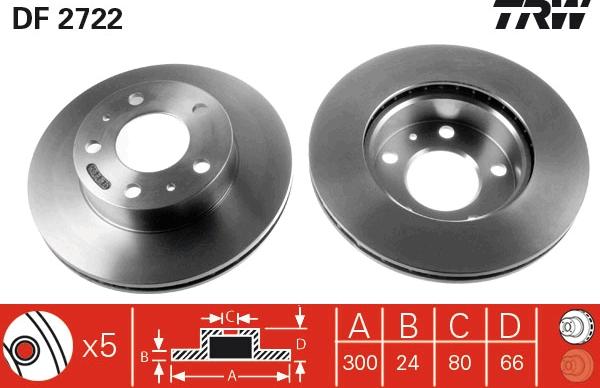 TRW DF2722 - Kočioni disk www.parts5.com