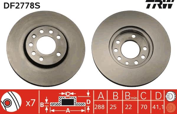 TRW DF2778S - Brake Disc www.parts5.com