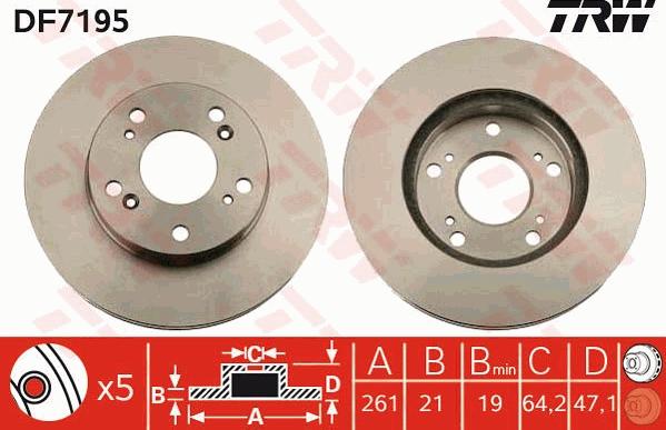 TRW DF7195 - Fren diski www.parts5.com