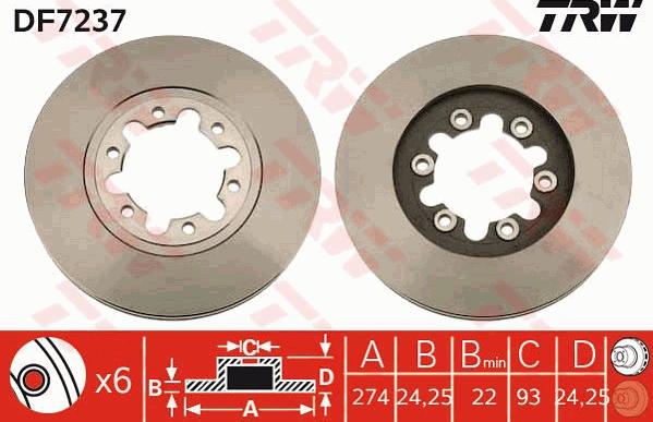 TRW DF7237 - Brake Disc www.parts5.com