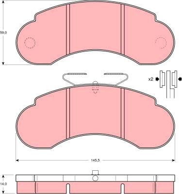 TRW GDB950 - Fékbetétkészlet, tárcsafék www.parts5.com