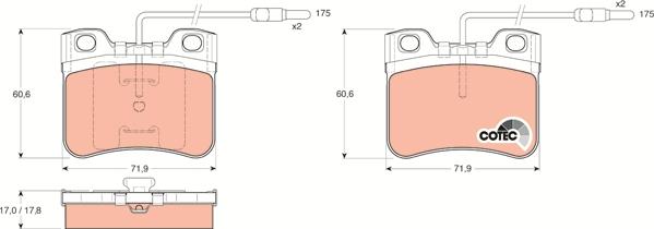 TRW GDB906 - Тормозные колодки, дисковые, комплект www.parts5.com