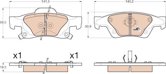 TRW GDB4448 - Brake Pad Set, disc brake parts5.com