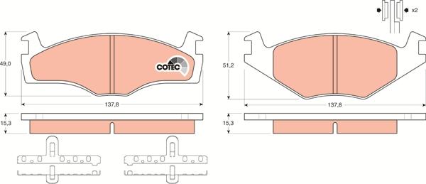 TRW GDB459 - Bremsbelagsatz, Scheibenbremse www.parts5.com