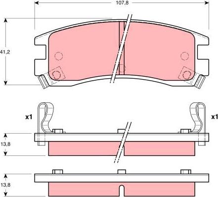 TRW GDB4042 - Fékbetétkészlet, tárcsafék parts5.com