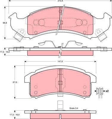 TRW GDB4054 - Тормозные колодки, дисковые, комплект www.parts5.com