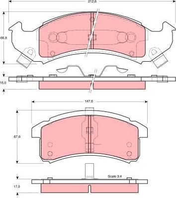 TRW GDB4000 - Тормозные колодки, дисковые, комплект www.parts5.com