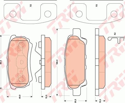 TRW GDB4143 - Brake Pad Set, disc brake parts5.com