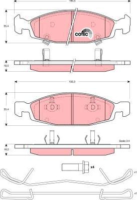 TRW GDB4120 - Brake Pad Set, disc brake parts5.com