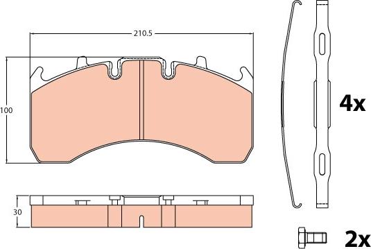 TRW GDB5098 - Piduriklotsi komplekt,ketaspidur www.parts5.com