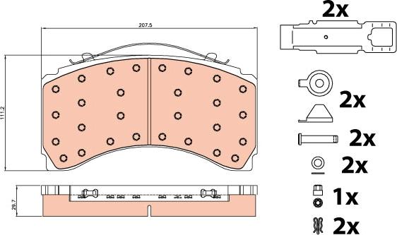 TRW GDB5116 - Комплект спирачно феродо, дискови спирачки www.parts5.com