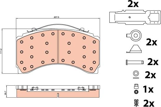 TRW GDB5117 - Komplet zavornih oblog, ploscne (kolutne) zavore www.parts5.com