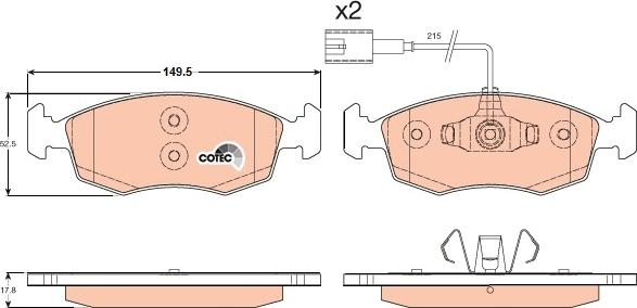 TRW GDB1900 - Brake Pad Set, disc brake www.parts5.com